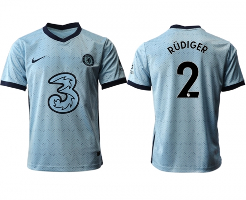 Men 2020-2021 club Chelsea away aaa version 2 Light blue Soccer Jerseys