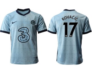 Men 2020-2021 club Chelsea away aaa version 17 Light blue Soccer Jerseys