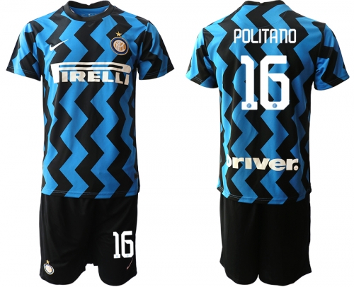 Men 2020-2021 club Inter milan home 16 blue Soccer Jerseys