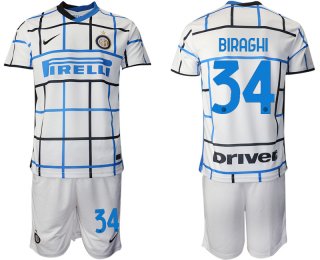 Men 2020-2021 club Inter milan away 34 white Soccer Jerseys