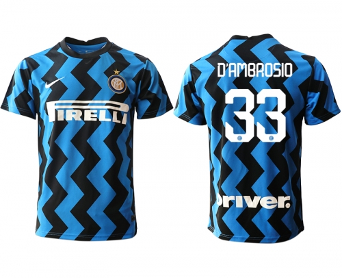 Men 2020-2021 club Inter Milan home aaa versio 33 blue Soccer Jerseys