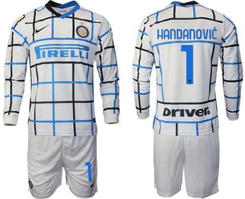 Men 2020-2021 club Inter milan away long sleeve 1 white Soccer Jerseys