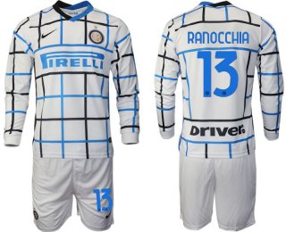 Men 2020-2021 club Inter milan away long sleeve 13 white Soccer Jerseys