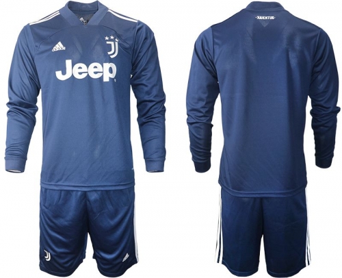 Men 2020-2021 club Juventus away long sleeves 1 blue Soccer Jerseys