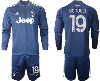 Men 2020-2021 club Juventus away long sleeves 19 blue Soccer Jerseys