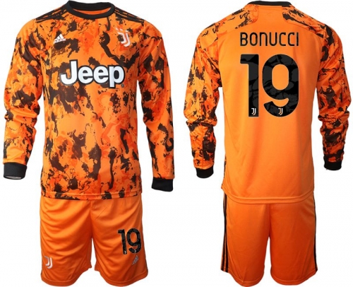 Men 2020-2021 club Juventus away long sleeves 19 orange Soccer Jerseys