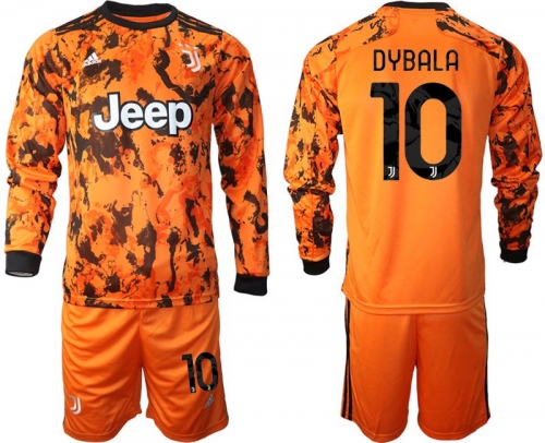 Men 2020-2021 club Juventus away long sleeves 10 orange Soccer Jerseys1