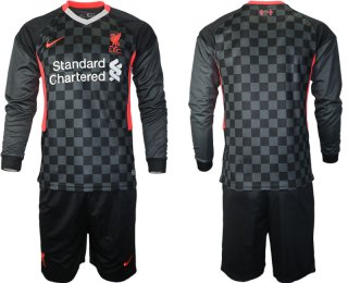 Men 2021 Liverpool away long sleeves soccer jerseys