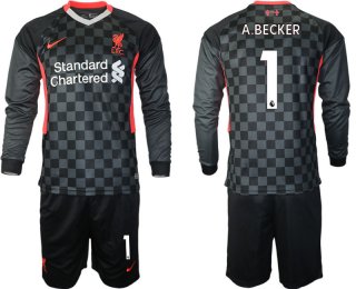 Men 2021 Liverpool away long sleeves 1 soccer jerseys