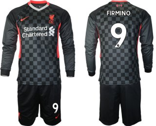 Men 2021 Liverpool away long sleeves 9 soccer jerseys