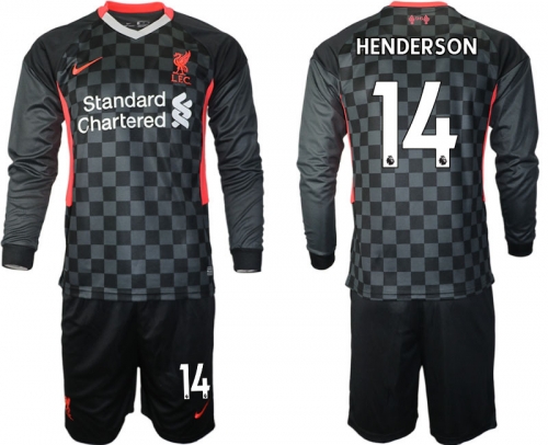 Men 2021 Liverpool away long sleeves 14 soccer jerseys