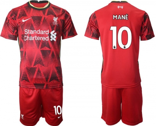 Men 2021-2022 Club Liverpool home red 10 Nike Soccer Jersey