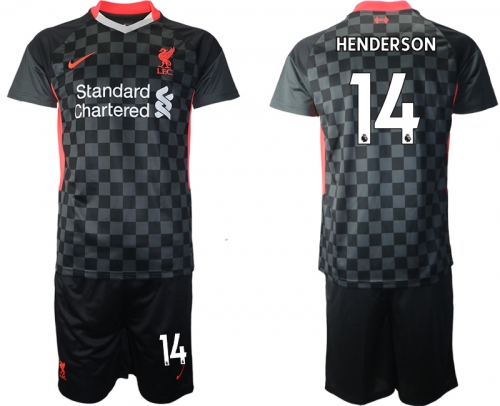 Men 2020-2021 club Liverpool Second away 14 black Soccer Jerseys