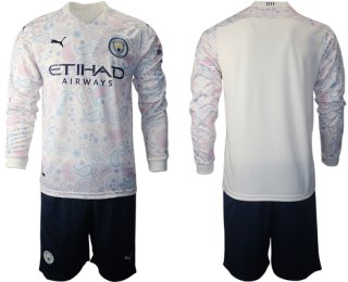 2021 Men Manchester city away long sleeve soccer jerseys