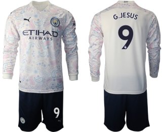 2021 Men Manchester city away long sleeve 9 soccer jerseys