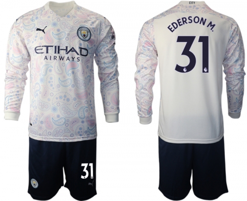 2021 Men Manchester city away long sleeve 31 soccer jerseys