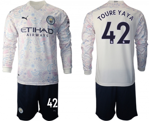 2021 Men Manchester city away long sleeve 42 soccer jerseys