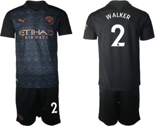 Men 2020-2021 club Manchester City away 2 black Soccer Jerseys