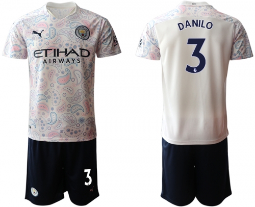 Men 2020-2021 club Manchester City away 3 white Soccer Jerseys