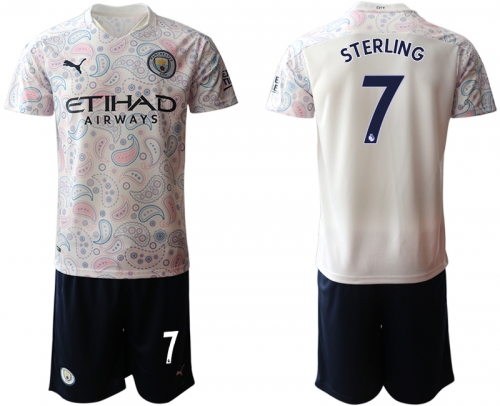 Men 2020-2021 club Manchester City away 7 white Soccer Jerseys