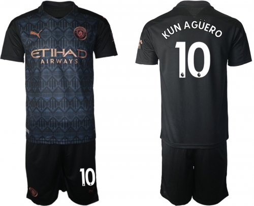 Men 2020-2021 club Manchester City away 10 black Soccer Jerseys