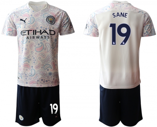 Men 2020-2021 club Manchester City away 19 white Soccer Jerseys