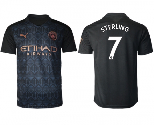 Men 2020-2021 club Manchester City away aaa version 7 black Soccer Jerseys