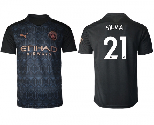 Men 2020-2021 club Manchester City away aaa version 21 black Soccer Jerseys