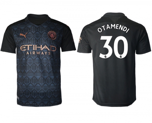 Men 2020-2021 club Manchester City away aaa version 30 black Soccer Jerseys