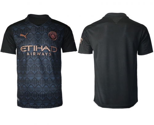 Men 2020-2021 club Manchester City away aaa version blank black Soccer Jerseys