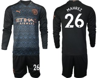 Men 2020-2021 club Manchester city home long sleeve 26 black Soccer Jerseys