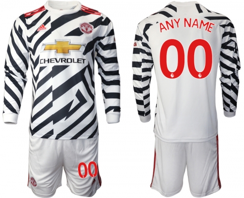 2021 Men Manchester united away long sleeve custom soccer jerseys