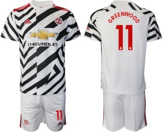 Men 2020-2021 club Manchester united away 11 white Soccer Jerseys