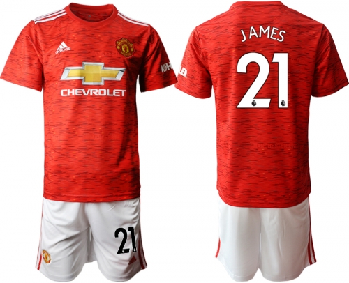 Men 2020-2021 club Manchester United home 21 red Soccer Jerseys