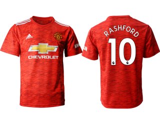 Men 2020-2021 club Manchester United home aaa version 10 red Soccer Jerseys