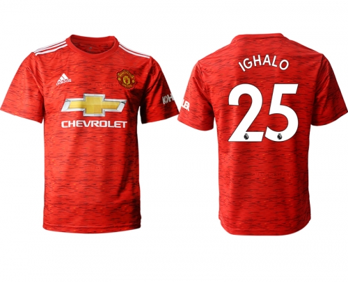 Men 2020-2021 club Manchester United home aaa version 25 red Soccer Jerseys