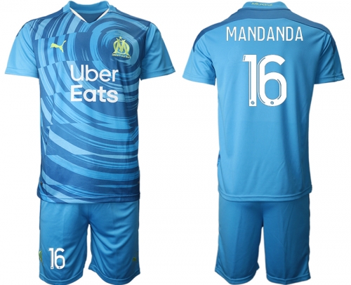 Men 2021 Olympique de Marseille away 16 soccer jerseys