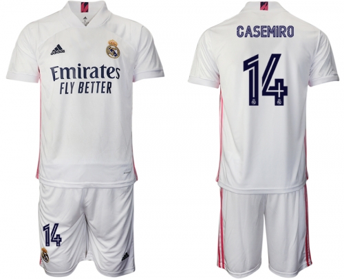 Men 2020-2021 club Real Madrid home 14 white Soccer Jerseys