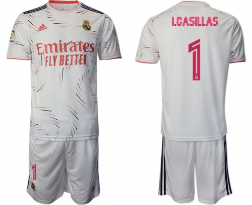 Men 2021-2022 Club Real Madrid home white 1 Adidas Soccer Jersey