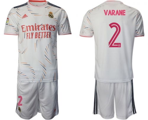 Men 2021-2022 Club Real Madrid home white 2 Adidas Soccer Jersey