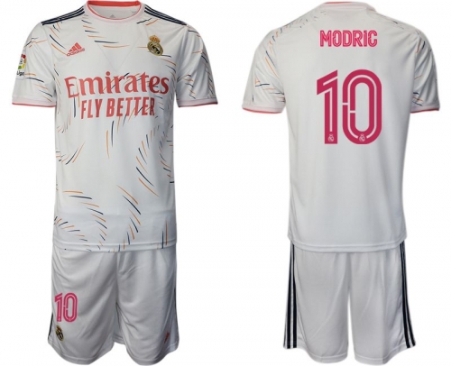 Men 2021-2022 Club Real Madrid home white 10 Adidas Soccer Jersey