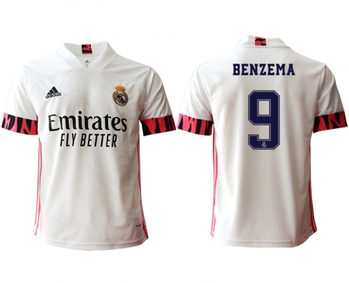 Men 2020-2021 club Real Madrid home aaa version 9 white Soccer Jerseys