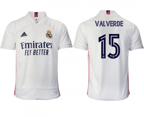 Men 2020-2021 club Real Madrid home aaa version 15 white Soccer Jerseys