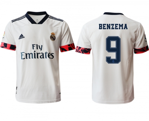 Men 2020-2021 club Real Madrid home aaa version 9 white Soccer Jerseys2