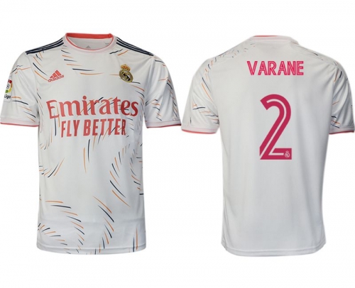 Men 2021-2022 Club Real Madrid home aaa version white 2 Adidas Soccer Jersey