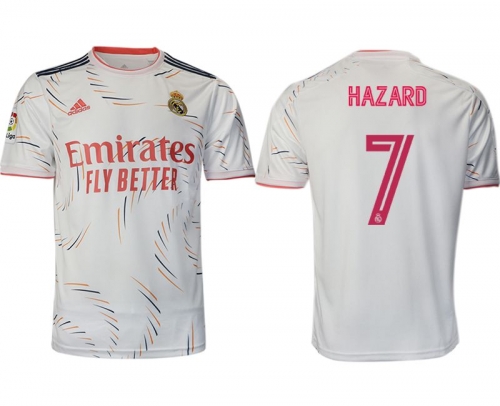 Men 2021-2022 Club Real Madrid home aaa version white 7 Adidas Soccer Jerseys