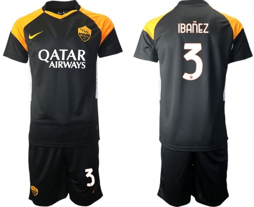 Men 2020-2021 club Rome away 3 black Soccer Jerseys