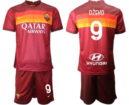 Men 2020-2021 club AS Roma home 9 red Soccer Jerseys