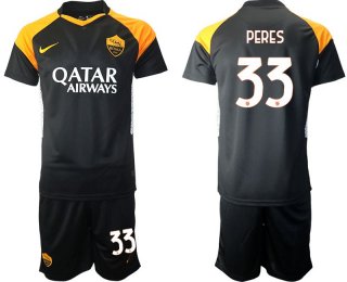 Men 2020-2021 club Rome away 33 black Soccer Jerseys