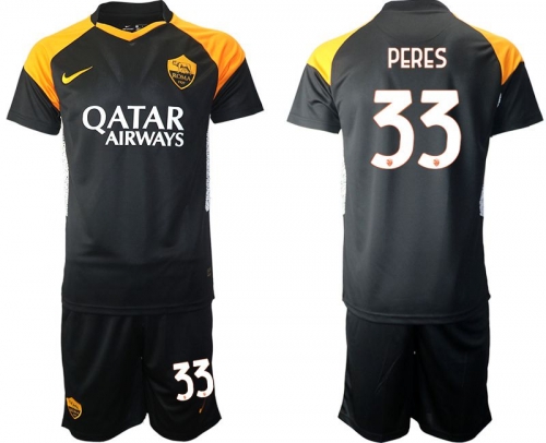 Men 2020-2021 club Rome away 33 black Soccer Jerseys